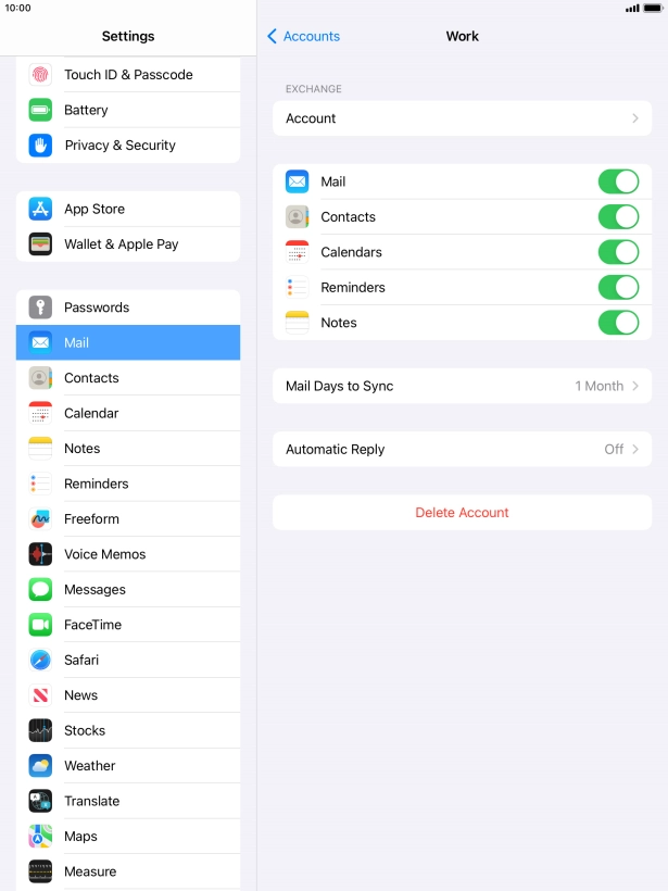 Press Delete Account.