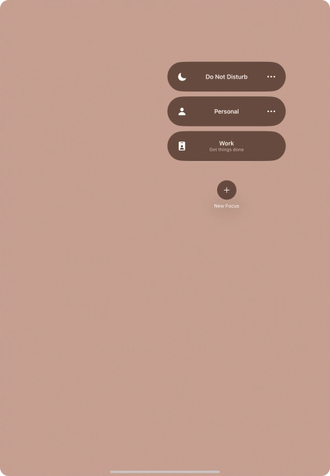 Press the required focus mode to activate or deactivate it immediately.