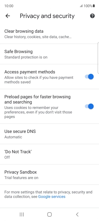 Press Clear browsing data.