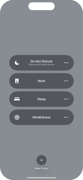 Press the required focus mode to activate or deactivate it immediately.