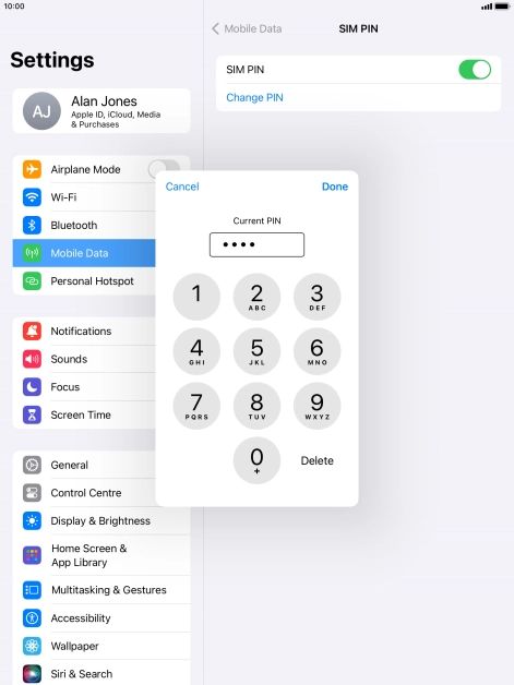 Key in your current PIN and press Done.