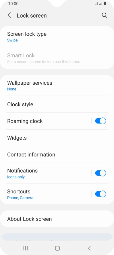Press Screen lock type.