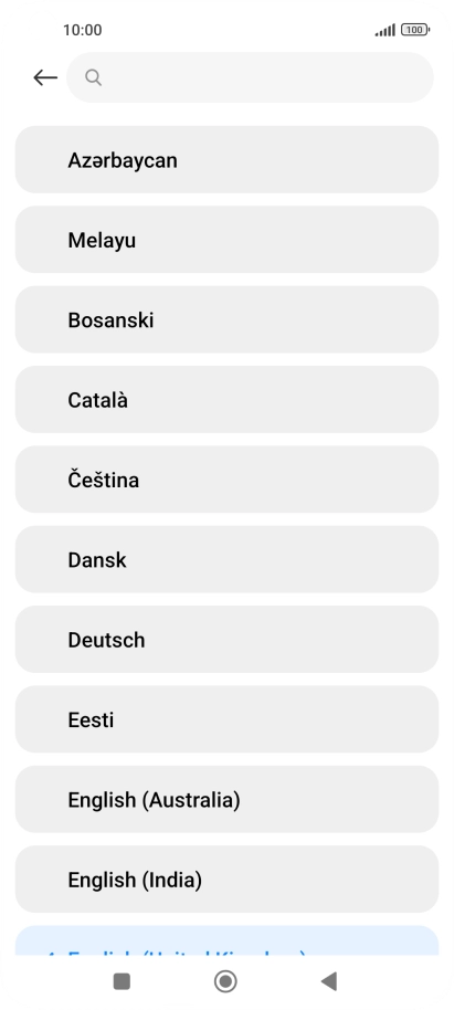 Press the required language.
