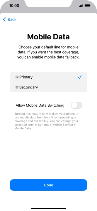 Press the indicator next to 