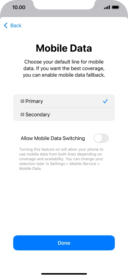 Press the indicator next to 