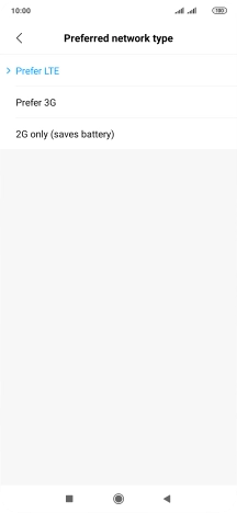 Press the required network mode.