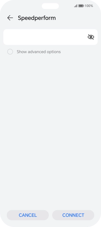 Key in the password for the Wi-Fi network and press CONNECT.