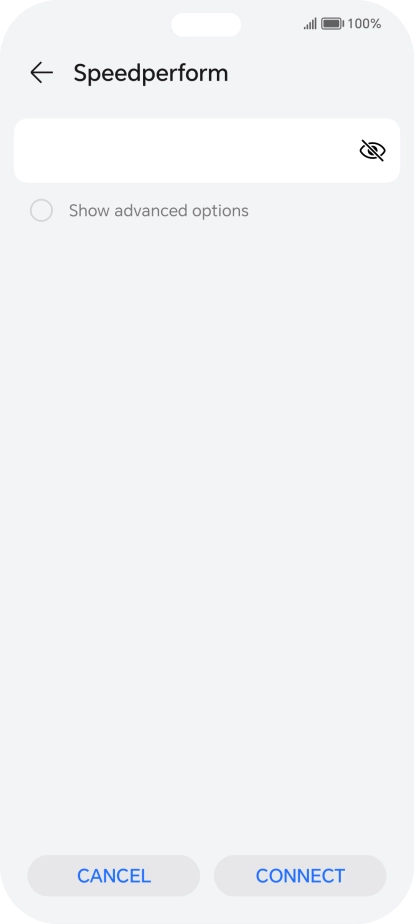 Key in the password for the Wi-Fi network and press CONNECT.