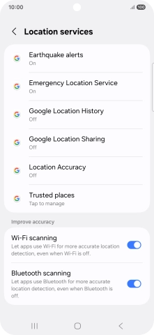 Press Location Accuracy. Press Location Accuracy.