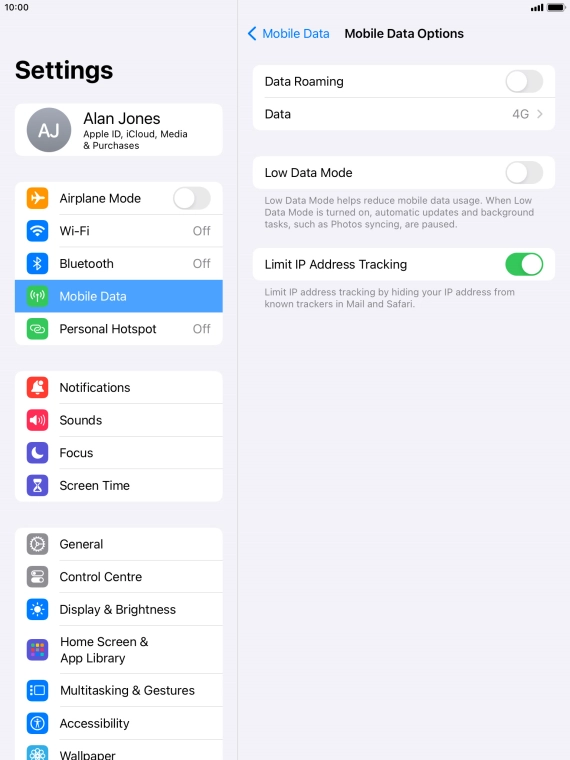 Press the indicator next to 