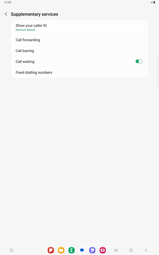 Press Fixed dialling numbers. Press Fixed dialling numbers.