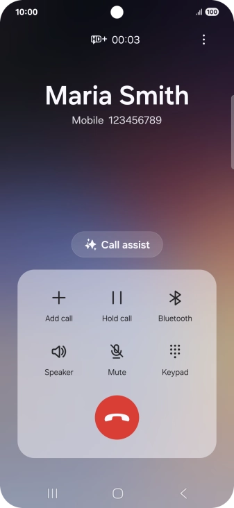 Press the end call icon. Press the end call icon.