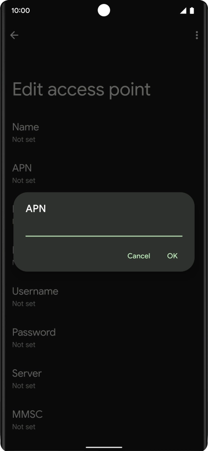 Key in wap.vodafone.co.uk and press OK. Key in wap.vodafone.co.uk and press OK.