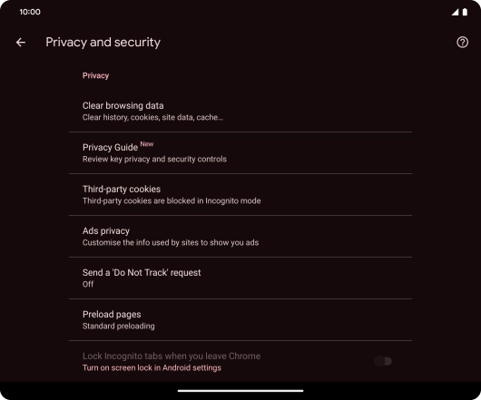 Press Clear browsing data. Press Clear browsing data.