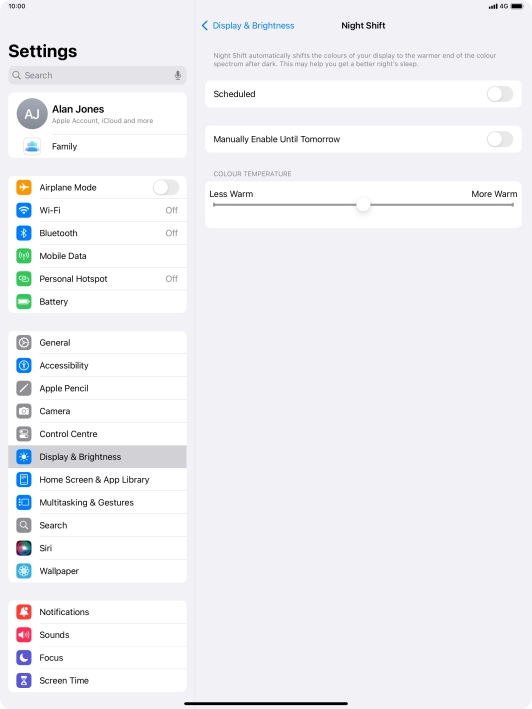 Press the indicator next to 