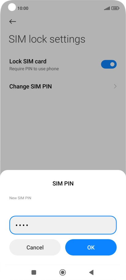 Key in a new four-digit PIN and press OK. Key in a new four-digit PIN and press OK.