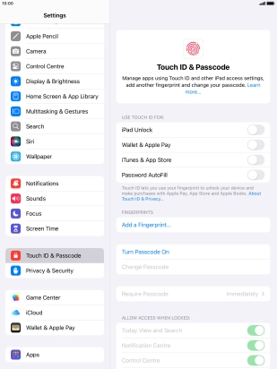 Press Turn Passcode On and key in a lock code of your own choice twice. Press Turn Passcode On and key in a lock code of your own choice twice.
