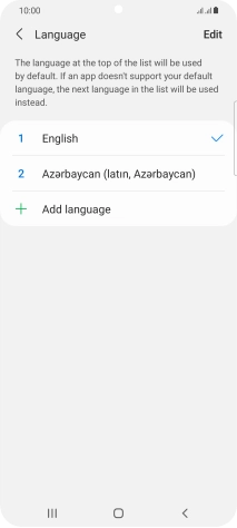 To subsequently select another language as the default language, press the required language. To subsequently select another language as the default language, press the required language.