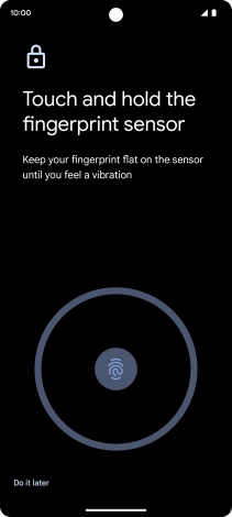 Follow the instructions on the screen to create the phone lock code using your fingerprint.