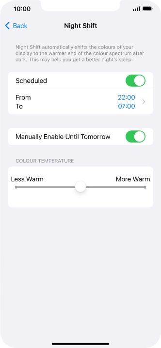 Press and drag the indicator below 