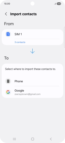 Press the required Google account.