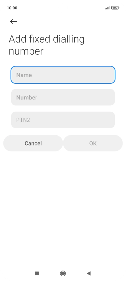 Press Name and key in the required name.