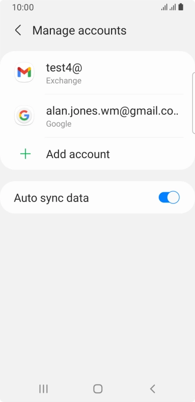 Press the required email account.