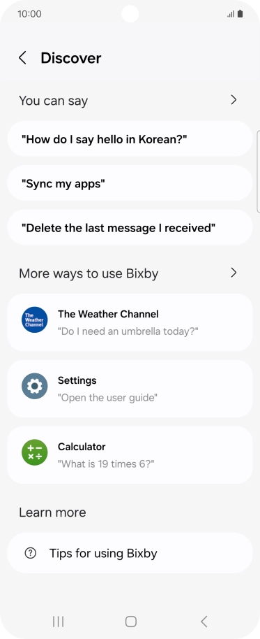 Press You can say for more examples.