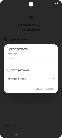 Key in the password for the Wi-Fi network and press Connect.