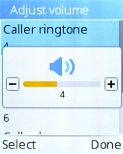 Use the Navigation keys to adjust the ring volume.