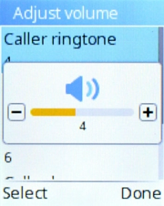 Use the Navigation keys to adjust the ring volume.