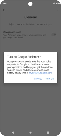 If you turn on the function, press TURN ON.