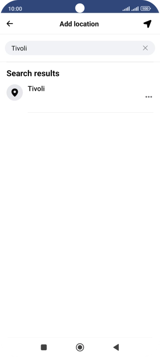 Press the required location.