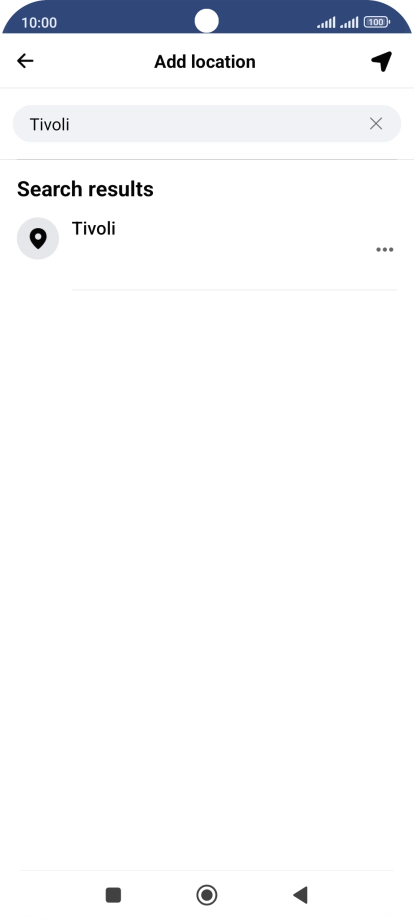 Press the required location.