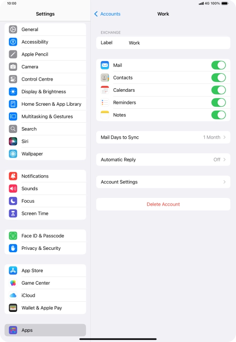 Press Account Settings.