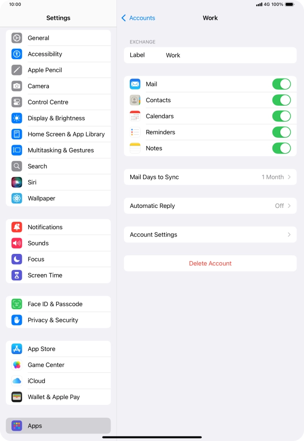 Press Account Settings.