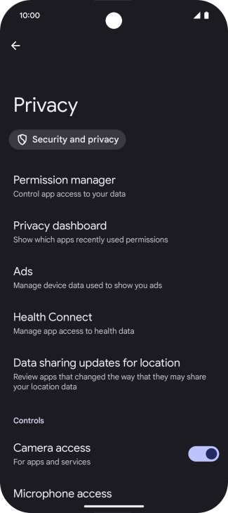 Press Privacy dashboard. Press Privacy dashboard.