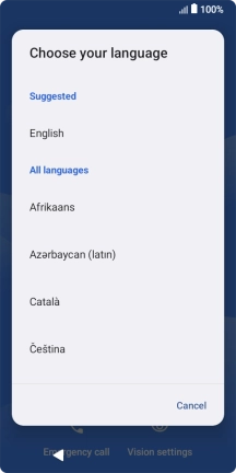Press the required language.
