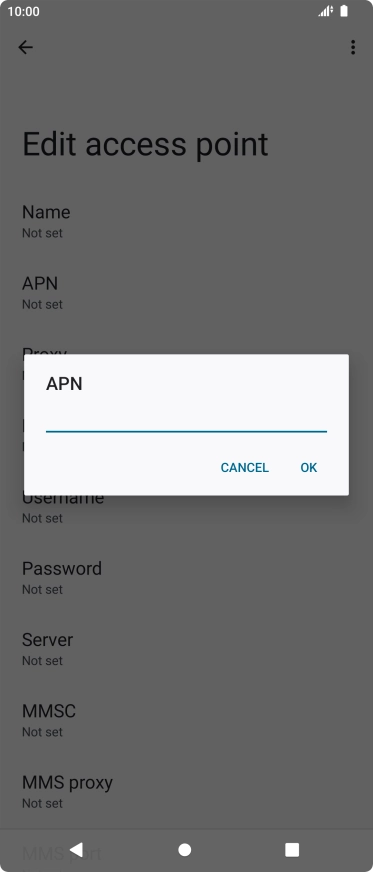 Key in wap.vodafone.co.uk and press OK.