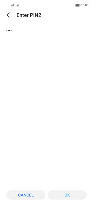 Key in your PIN2 and press OK. The default PIN2 is 1111.