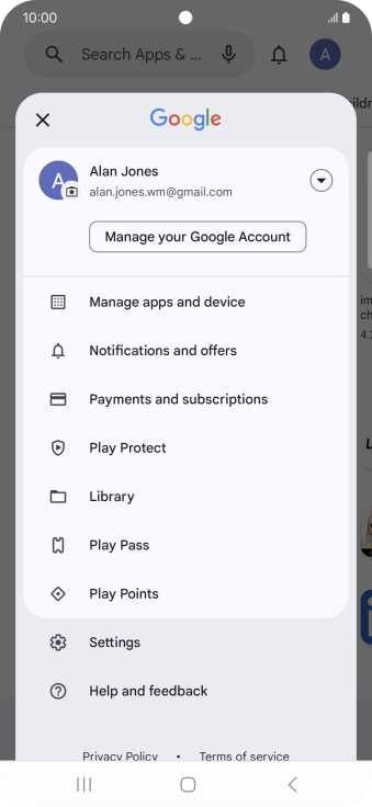 Press Manage apps and device.