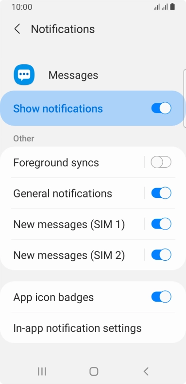 Press the indicator next to 
