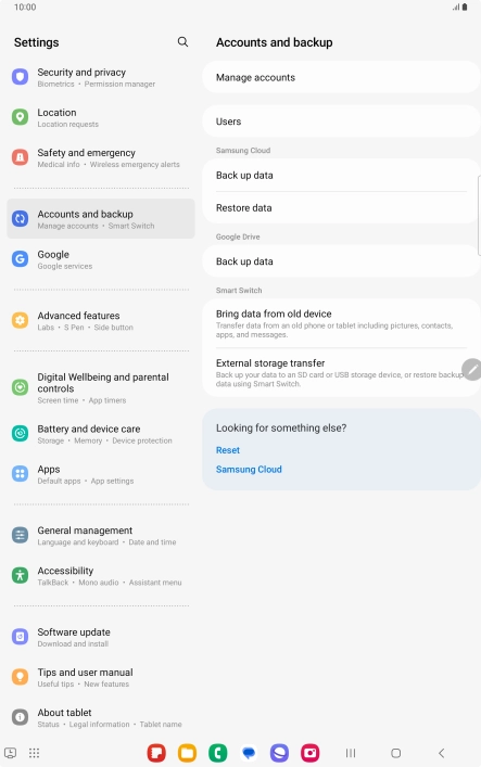 Press Manage accounts. Press Manage accounts.