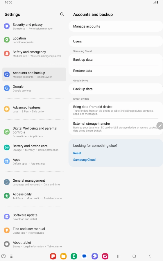 Press Manage accounts. Press Manage accounts.
