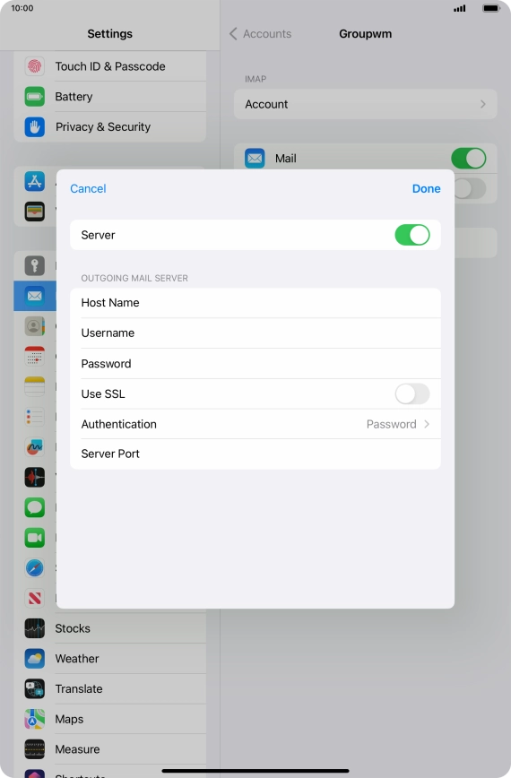 Press the indicator next to 