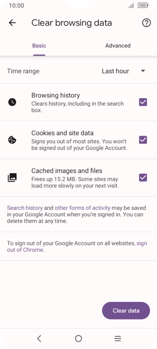 Press the fields next to the required data types.
