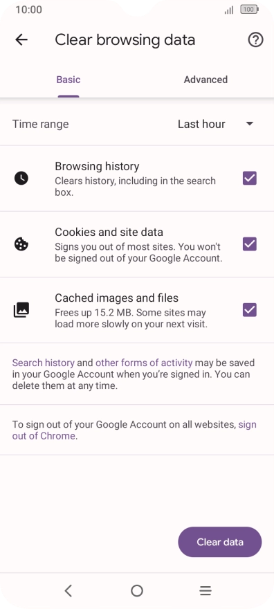 Press the fields next to the required data types.