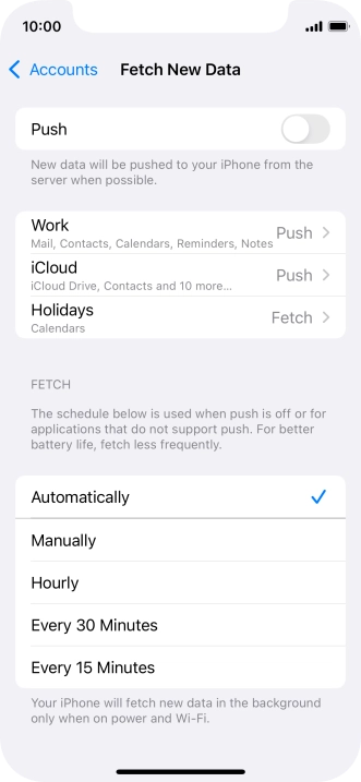 If you turn off the function, press the required setting.