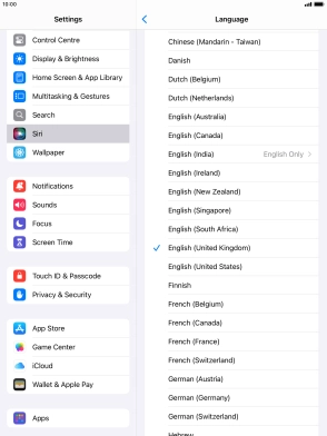 Press the required language.