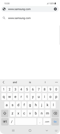 Key in the address of the required web page and press Go.